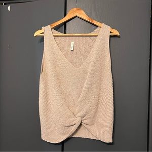 Knit tank top Wilfred size large blush pink/tan